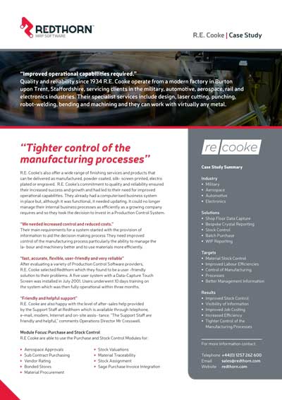 Manufacturing Case Study